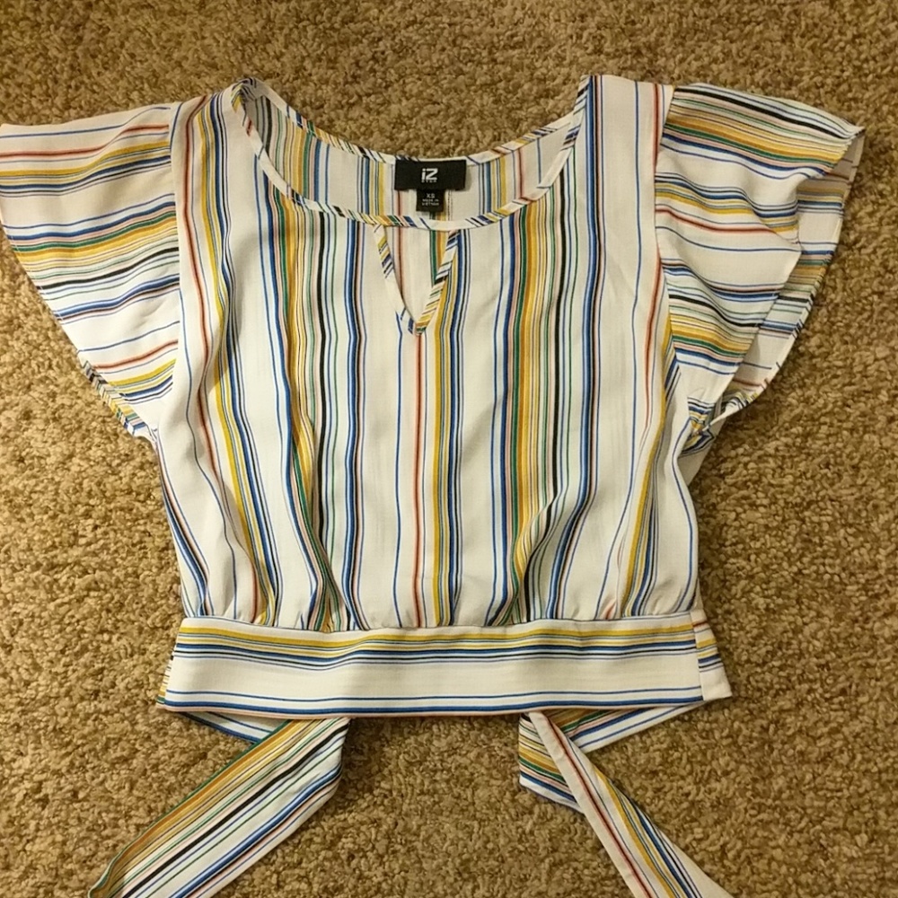 Stripped cropped-blouse